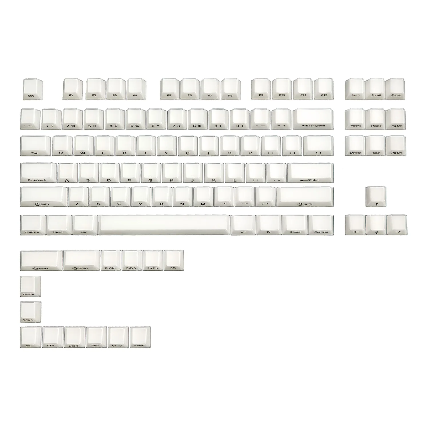 

High crystal side engraved keycaps custom PC transparent wooting magnetic axis mechanical keyboard keycaps