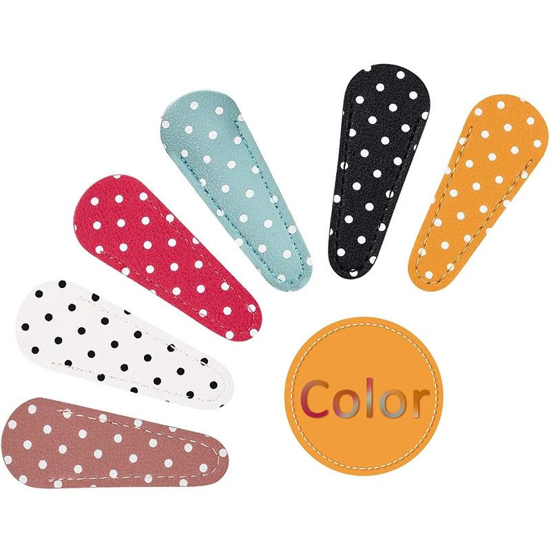 6 Pieces Embroidery Scissors Sheath Polka Dot Scissors Protective Cover Scissors Leather Sheath for Scissors Protection