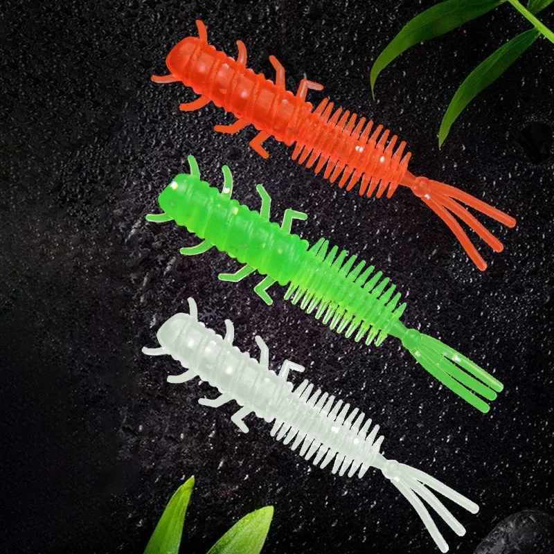 Promotion 10pcs Larva Soft Lures 4cm 0.5g Artificial Lures Fishing Worm Silicone Bass Pike Minnow Swimbait Jigging Plastic Baits