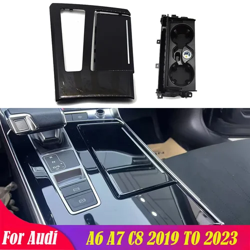 Imagen 1 del producto Para Audi A6 A7 C8 2019-2023 caja de reposabrazos delantero soporte para vasos de bebidas montaje soporte para vasos carcasa accesorios de ajuste Interior de coche
