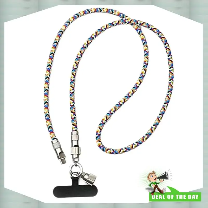 تسليم 24 ساعة لون مضفر حزام 1.2 متر الهاتف الحبل Crossbody اثنين في واحد كابل شحن مكافحة خسر الشحن الراقية