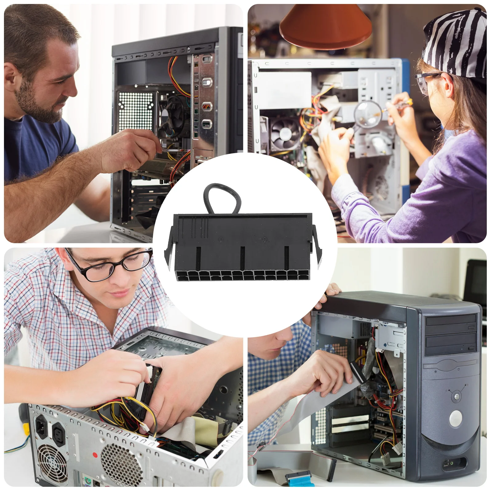 

4pcs Jumper Bridge Power Supply Tester 24 Pin Starter Abs Power Supply Tester Cable Compatible Electrical Equipment