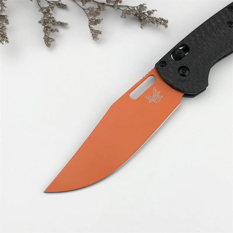 Outdoor camping BM15535 fruit cutting fishing carbon fiber handle hiking survival EDC axis folding knife