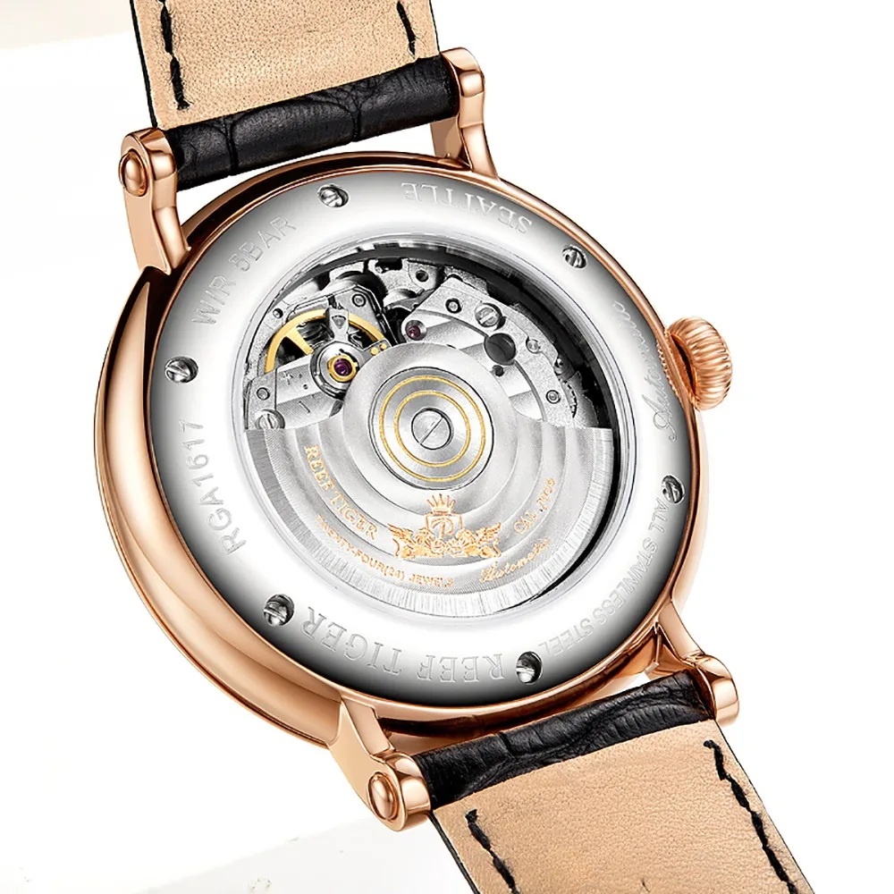 Reef Tiger/rt For Men Watch 42 Hours Power Reserve Self Automatic 24 Jewels Mechanical Wristwatch Sapphire Crytal Reloj Hombre