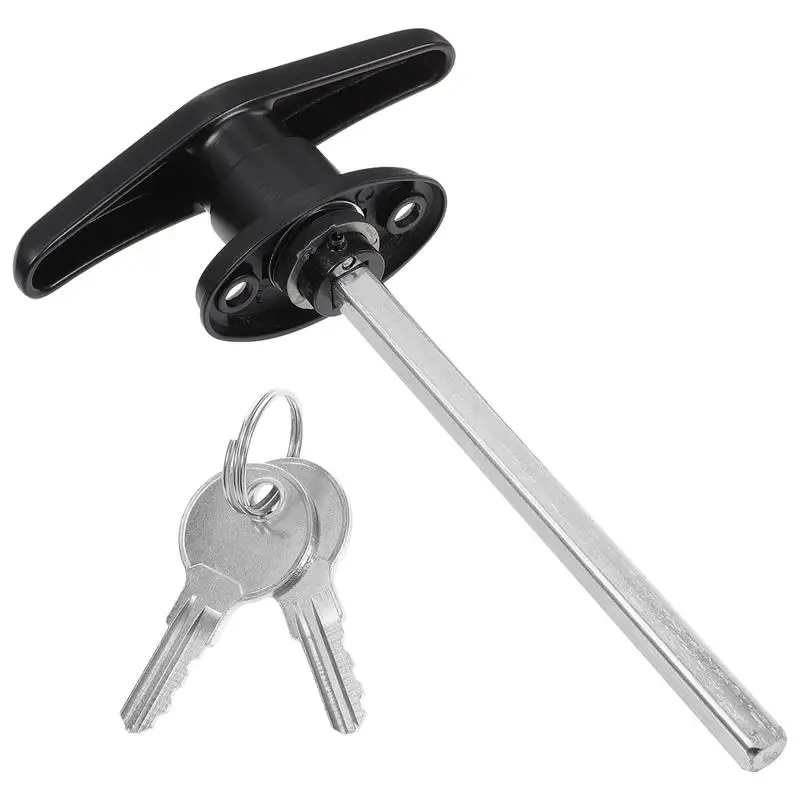 Handle Lock Garage Door Outside Locking Handles Springs Replace Chassis Truck T-Key Long Shaft Locks Zinc Alloy Universal NEW