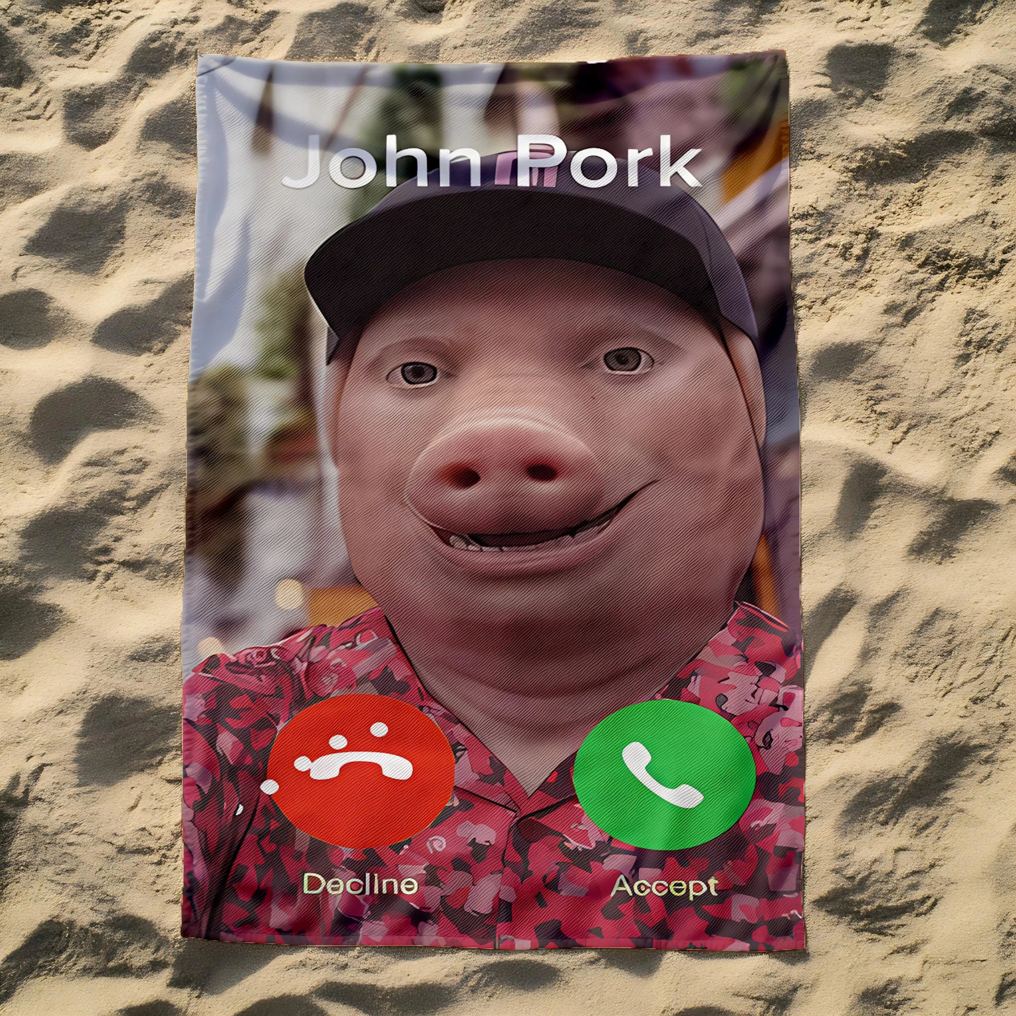 John Pork Is Calling 3D Soft Towel Flannel Printed Towel Quick-drying Double-sided Velvet Absorbent Towel Bath Wash Face Towel