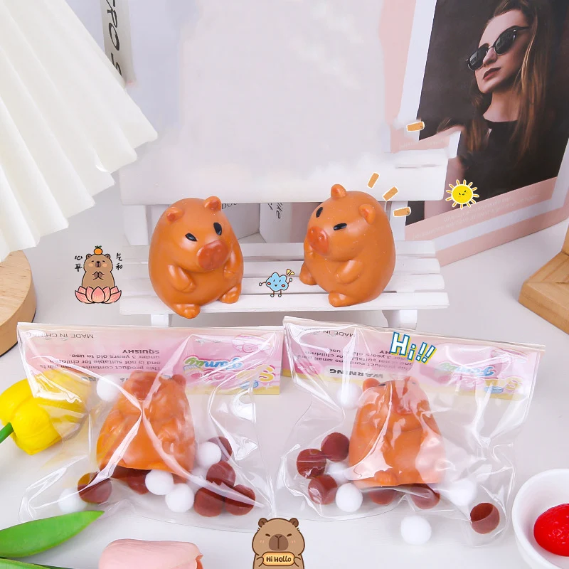 Creative Stress Relief Capybara Squeeze Toys Mini Animals Soft Cute Decompression Capybara Shape Toy Birthday Gift For Kids