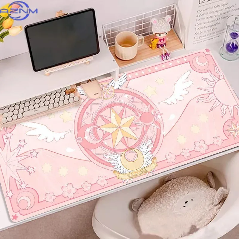 Magic Sakura Mouse Pad Oversized Desk Pad Cute Girl Computer Keyboard Dormitory Study Desk Pad
