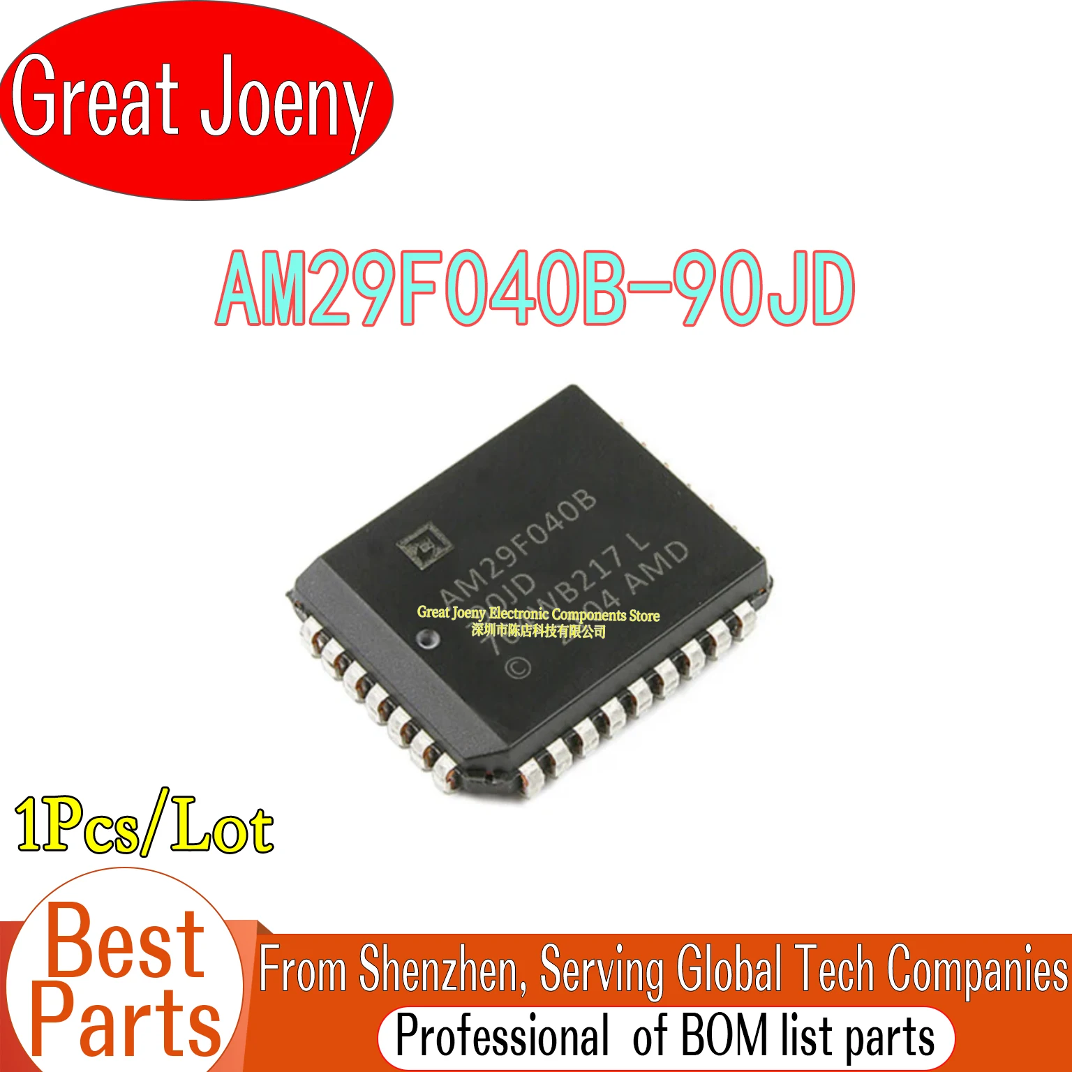 

100% New AM29F040B AM29F040B-90JD IC Chipset PLCC-32