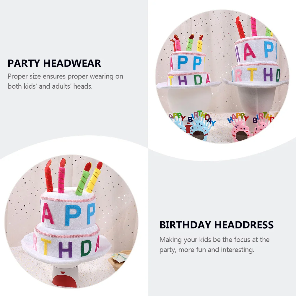 

Colorful Decoration Party Hats for Birthday Cake Shape Headdress Novelty