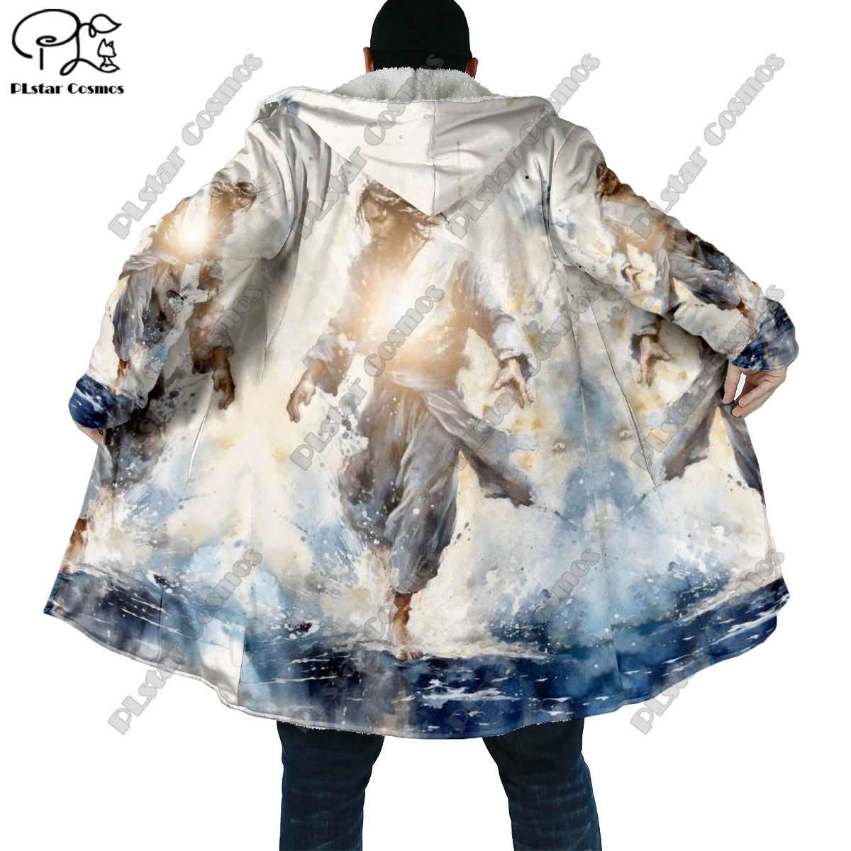 Unisex Halloween Horror Tema Pocket Cape Coat, 3D Jesus Impressão, Unique Streetwear Casual, Últimas, Inverno, recém-chegados, YS-3