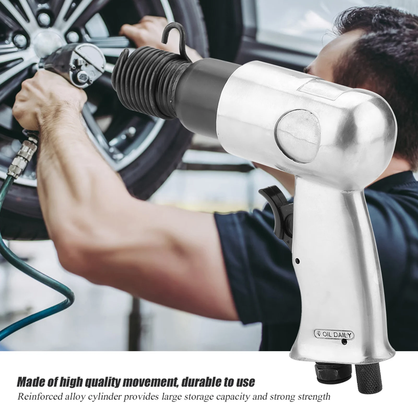 Handheld Air Hammer Pneumatic Hammer Tool Industrial Powerful Handle Straight Type Air Chisel Pneumatic Hammer Shovel Tool 150mm