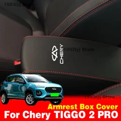 For Chery Tiggo 2 Pro 2021 2022 2023 Car Center Control Armrest Box Microfiber Leather Trim Cover Max Accessories