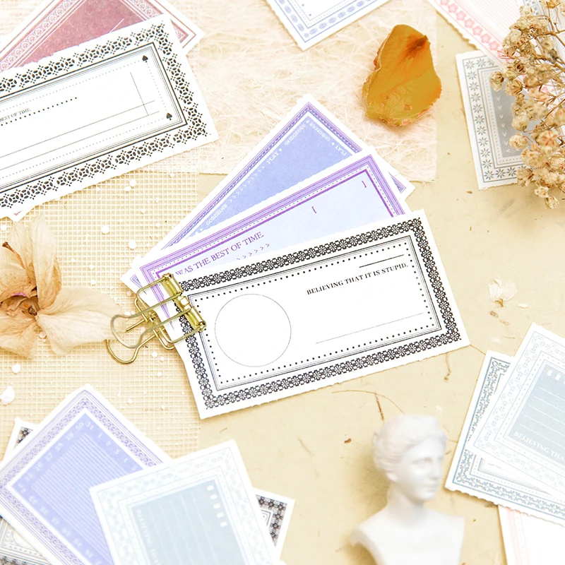 Yoofun 30 sheets Simple Note Pads with Frame Label Memos Message Notes for School Office Supplies Stationery Material Papers