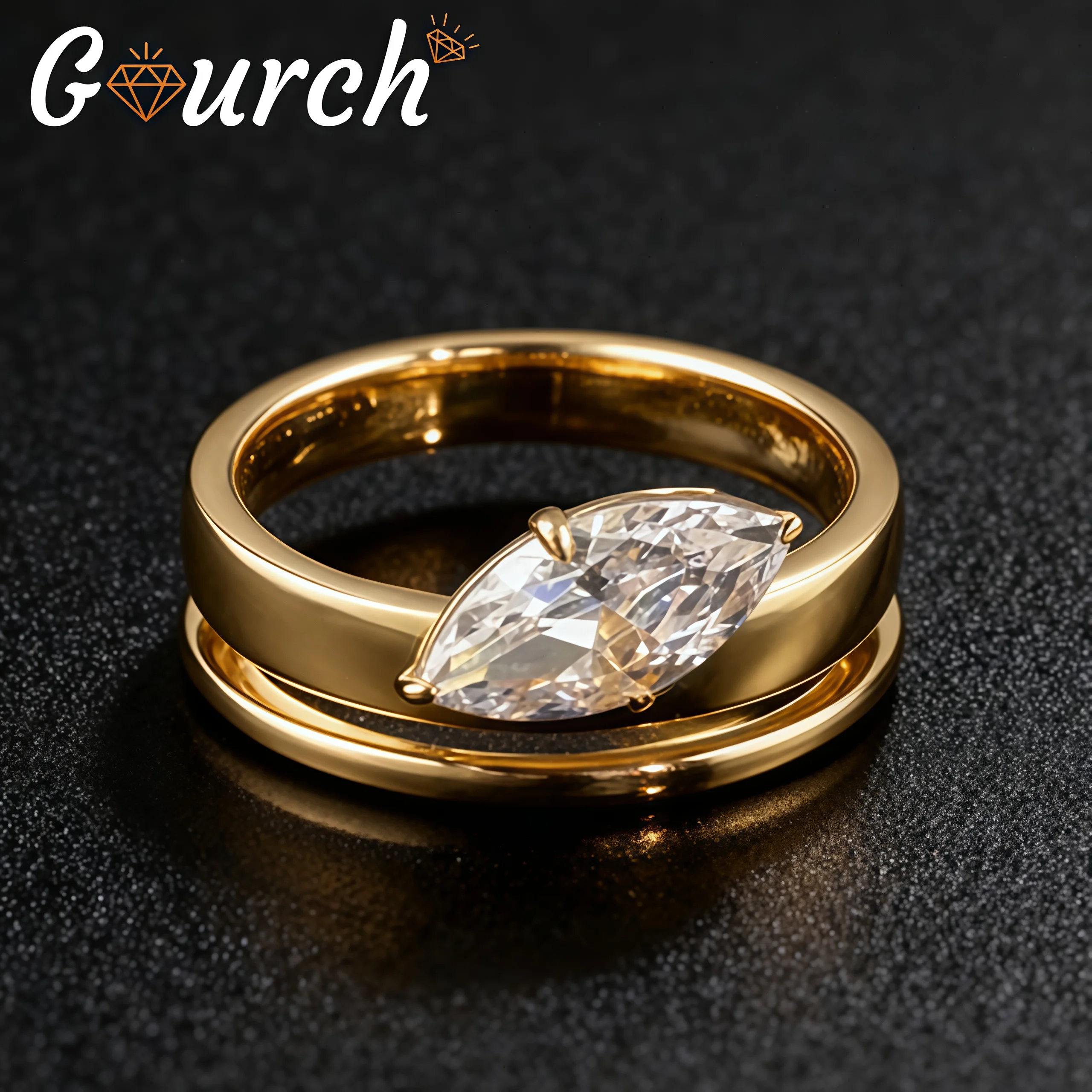 

Кольцо с муассанитом Gourch 2CT, свадебный комплект для женщин, стерлинговое серебро S925, штабелируемое роскошное кольцо для свадебной вечеринки, ювелирные изделия