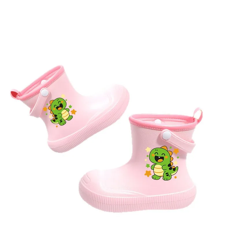 New Winter Kids Rain Boots - Cute Bear Head Waterproof Boots Windproof Drawstring Children's Wellies Muck Boots for Boys Girls