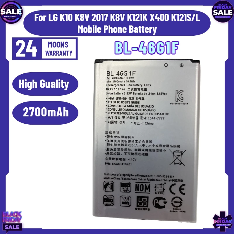 

New BL-46G1F Battery for LG K10 K8V 2017 K8V K121K X400 K121S/L Mobile Phone Battery