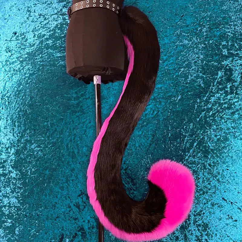 Pluizige handgemaakte cosplay lange staart met riem schattige vos kat wolf hond anime prestaties rollenspel cosplay kostuum rekwisieten kind cadeau