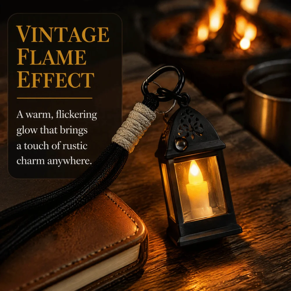 Novelty Charm Retro Style Mini Oil Lamp Portable Miniature LED Atmosphere Lamp Luminous Lamp Decorative Lantern Light Home Decor