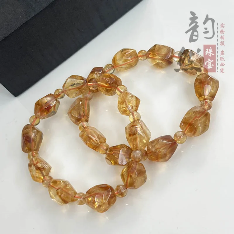 

Натуральная башня, браслет с одним кругом, ювелирные изделия, нерегулярные желтые свободные бусины, аксессуары