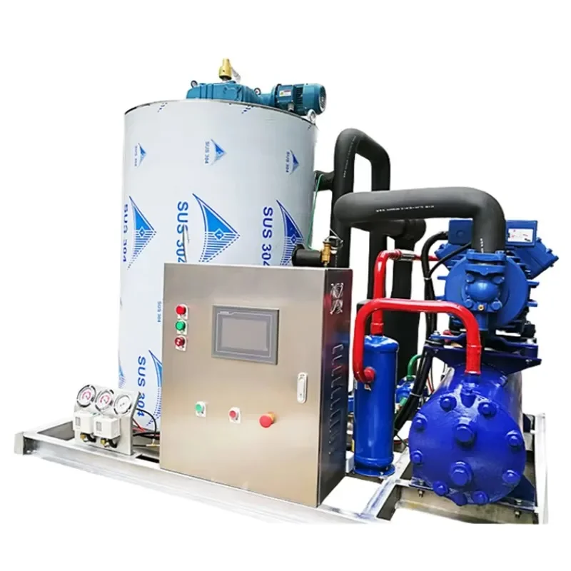 【2026】Industrial 3T/D Large-Scale Flake Ice Making Machine for Meat Processing Plants High Efficiency Ice Maker