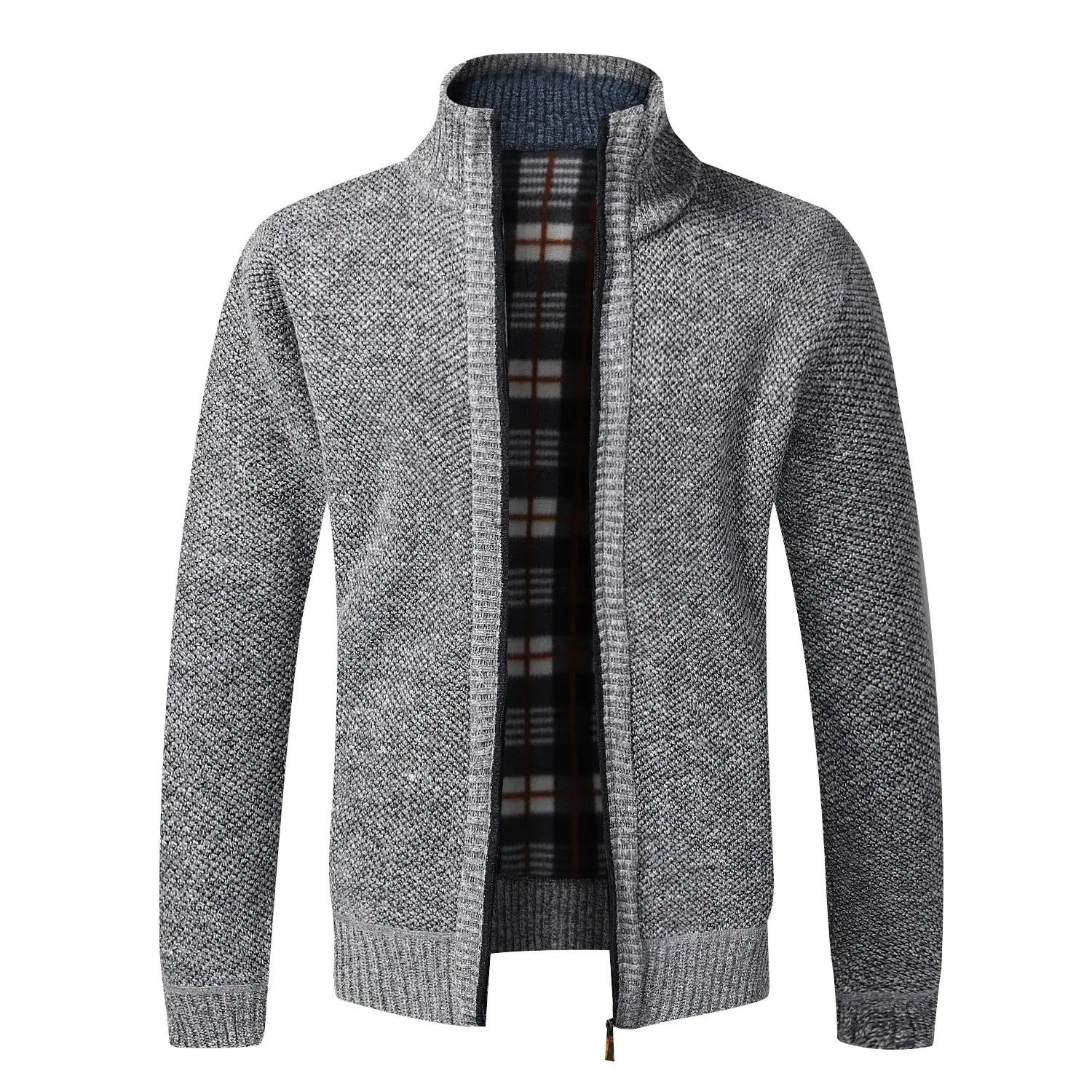 

High Quality Slim Fit Stand Collar Mens Jacket for Autumn Winter New Collection Short Length V-Neck Simple Style Men's Coat