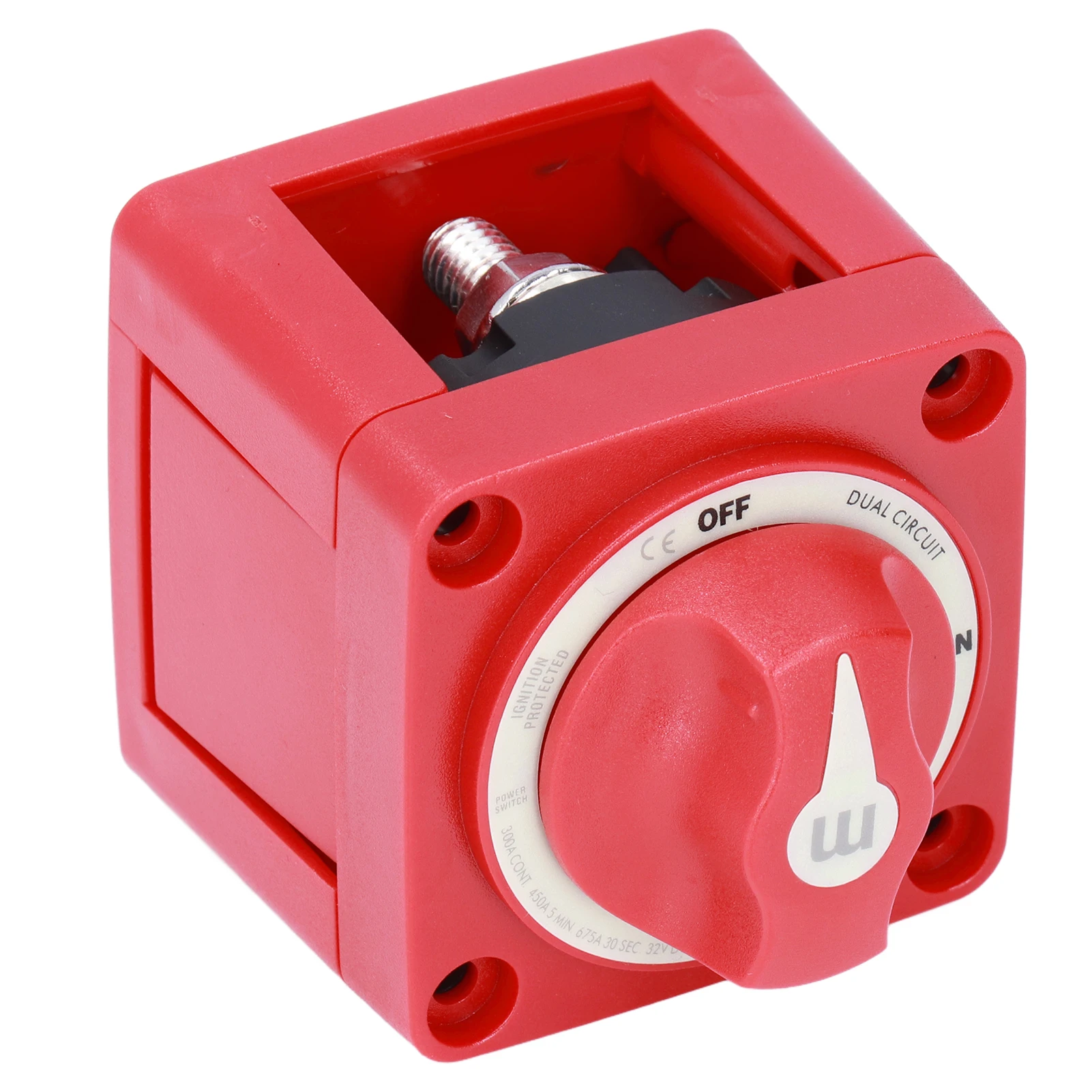 300A Battery Knob Switch Dual Circuit 4 Wires OEM IP66 Waterproof Ignition Protected for Yachts RVs Part