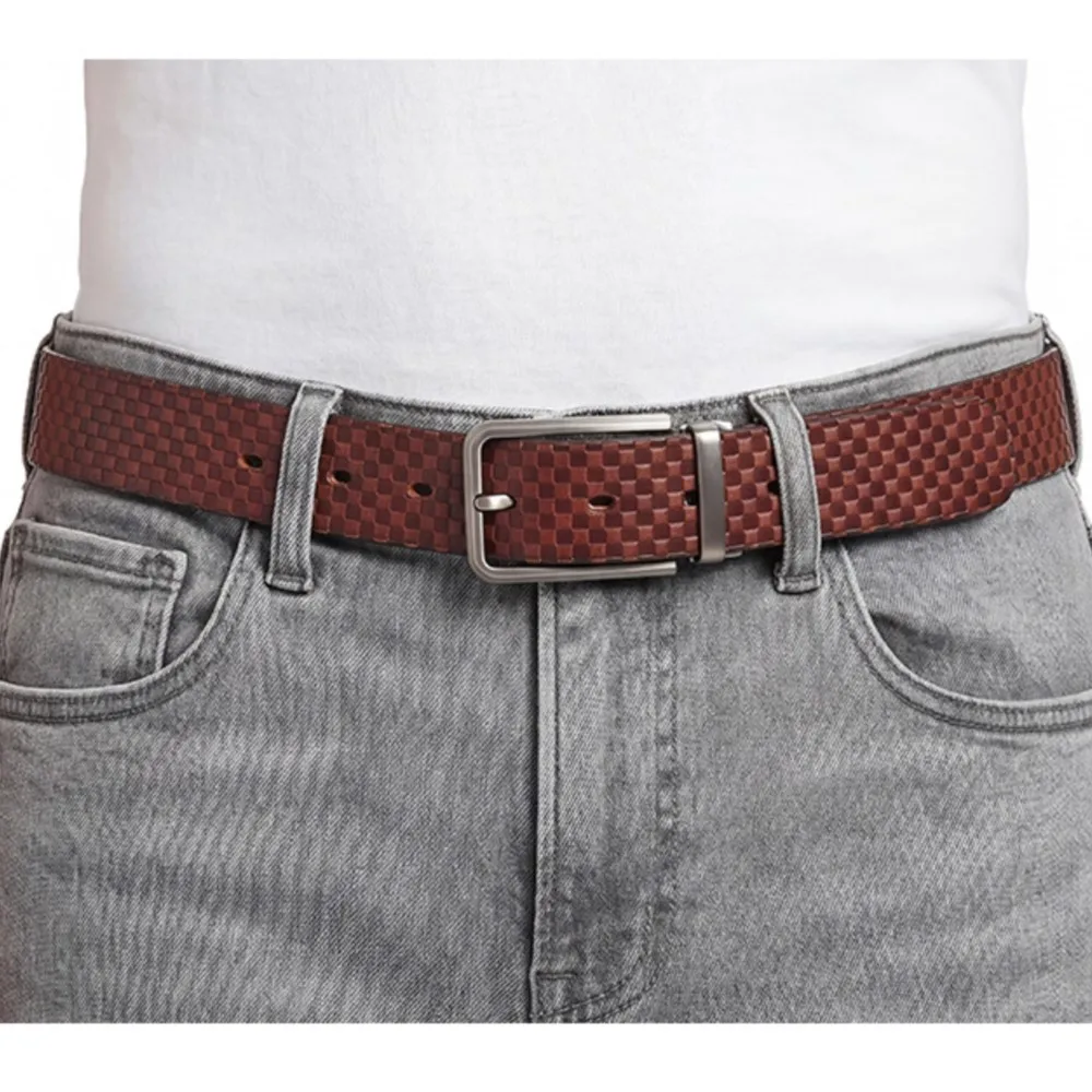 men-top-grain-cowhide-pin-buckle-leather-belt-dense-grid-weave-appearance-premium-top-grain-hide-substance-durable-leather