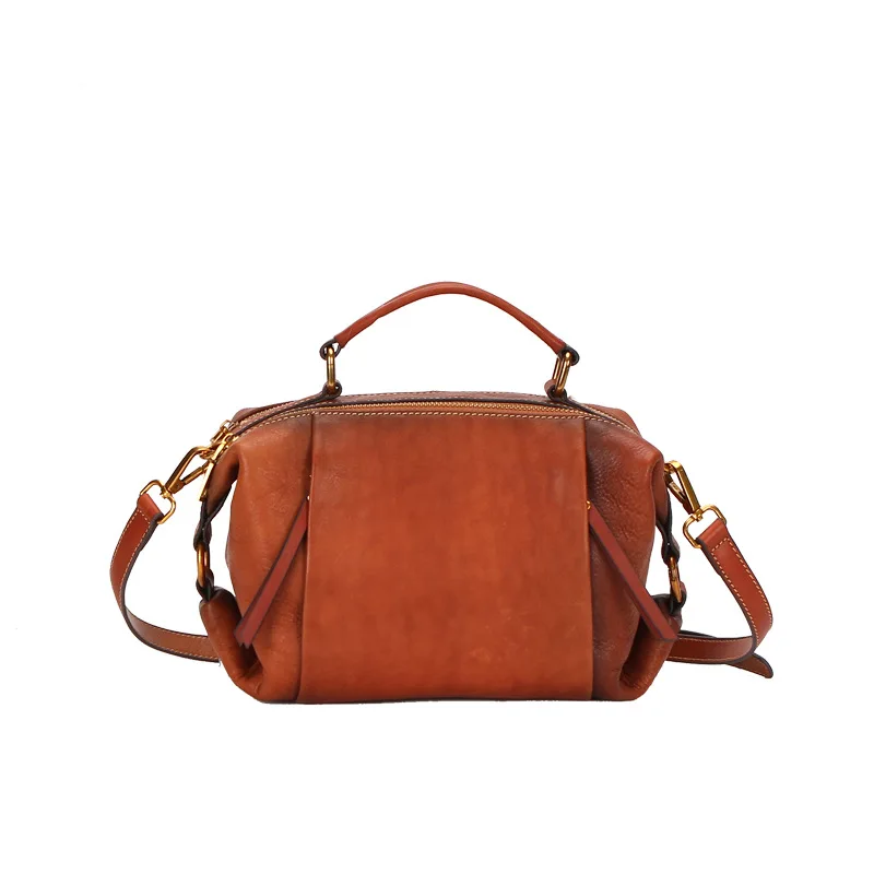 Nova bolsa feminina de couro, estilo retrô, bolsa de ombro feminina, bolsa de mão de grande capacidade em couro de primeira camada, bolsa de armazenamento feminina.