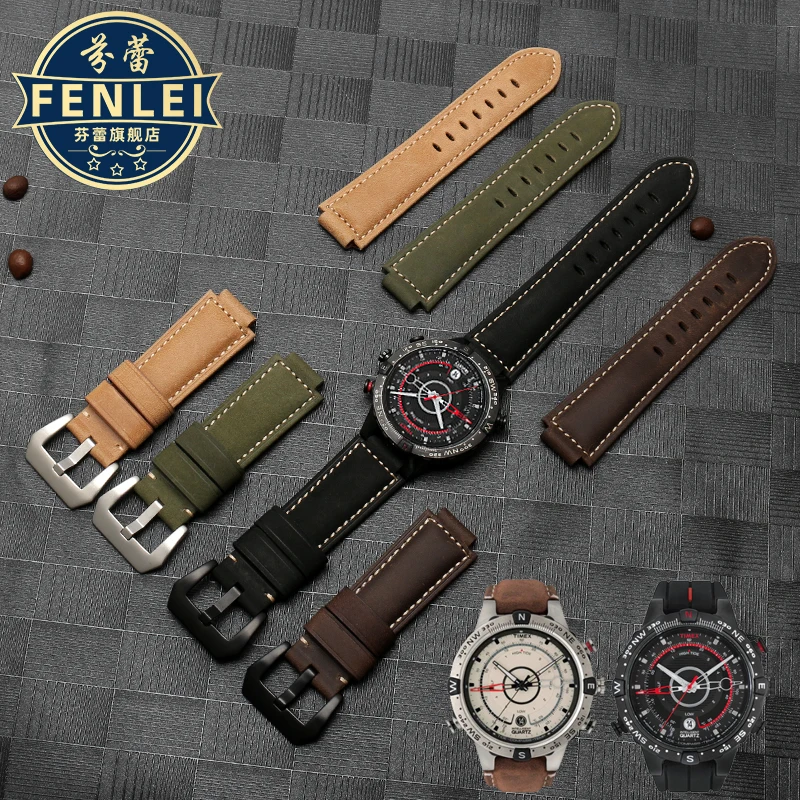 Genuine leather Watchband For Timex Tide TW2R55500 T2N720/721/739 TW2T76300 Watchband 24*16mm lug end Watch Straps Accessories