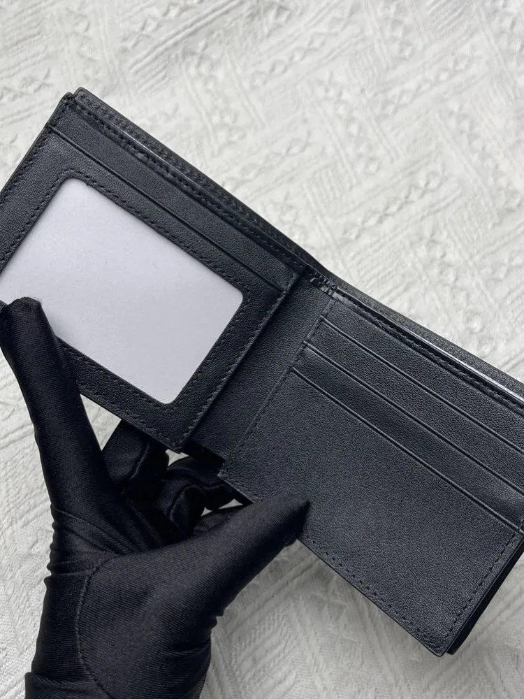 Mens Classic Solid Color Vintage Ostrich Skin Genuine Leather Short Wallet New Business Casual Office Men Card Holder Purse - view 5