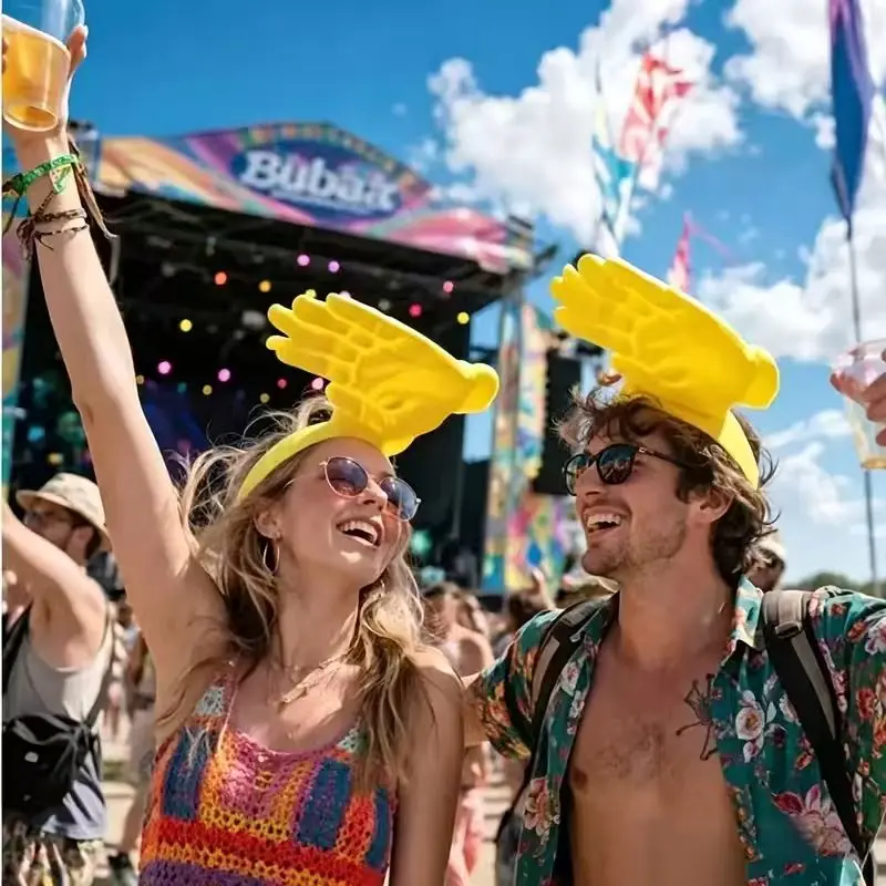 Novelty 3D Palm Sun Hat Funny Hand Shape Sun Visor Unisex Sun Shield For Outdoor Stadium Spectator Beach Concert Party Travel
