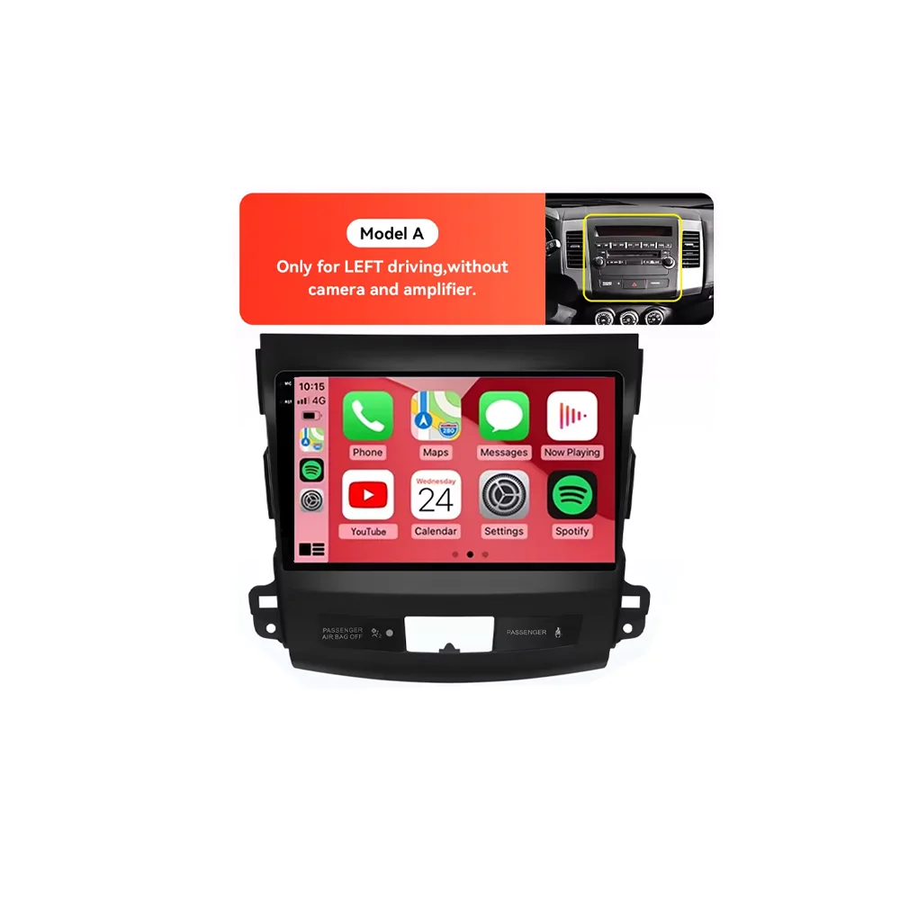 Radio para Auto Android 16 para Mitsubishi Outlander 2005 - 2011, Reproductor Multimedia Carplay, Navegación GPS, DSP, Bluetooth, Estéreo
