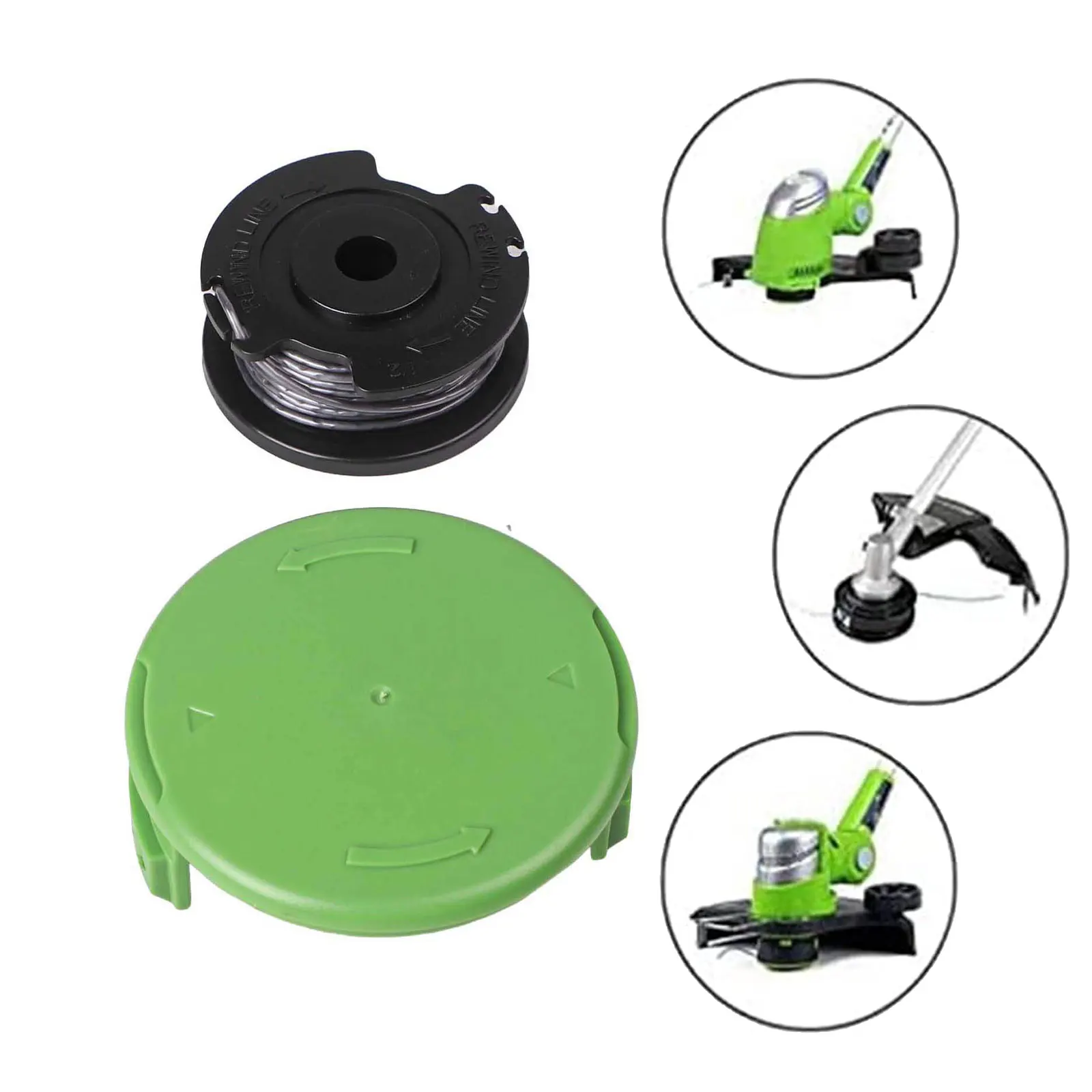 For Greenworks 21287 Compatible Line Spool and Cover Cap Rugged ABS Construction for Optimal Cutting Efficiency