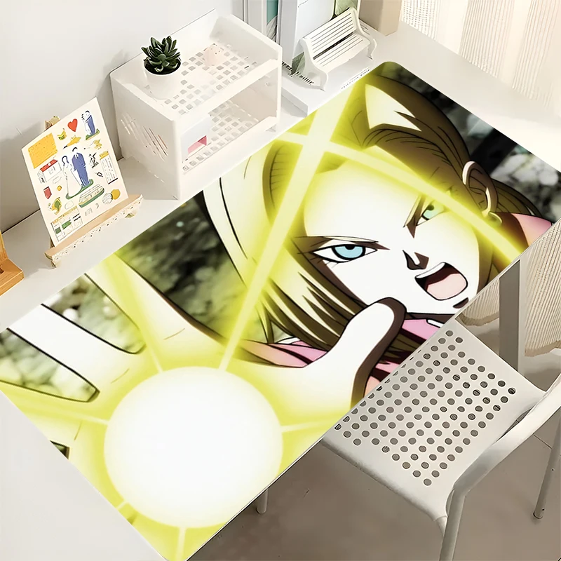 

Mousepad Laptop Office Cabinet Keyboard Pad Gaming Dragon Ball Android 18 Desk Mat Large Mouse Pad Non-slip Rubber Extended Pad