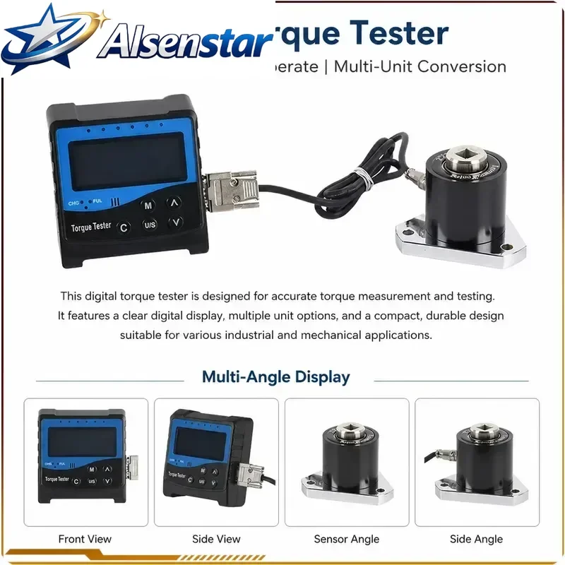 0.5-2200Nm Digital Torque Meter Protable Wrench Tester for Calibrate Load Cell and Tighten Force