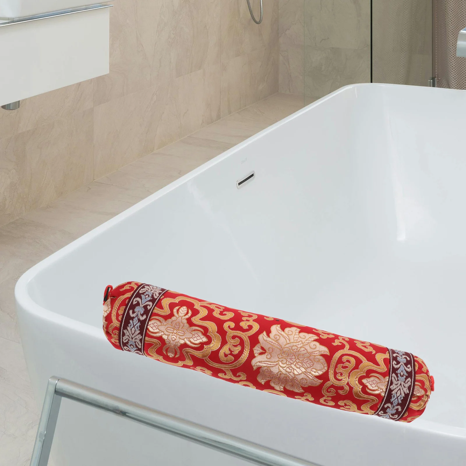 Almohada de sofá Oriental redonda pequeña, almohada clásica china para el cuello, relleno de trigo sarraceno, soporte Lumbar, cojín decorativo para el hogar