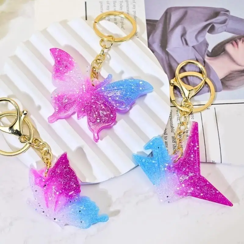

Flexible Silicone Mold For Creative Keychain And Home Decors Projects Featuring Unique Butterfly And Paper Cranes Shapes 964A