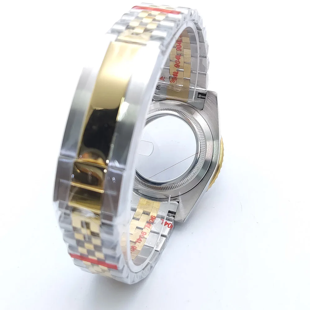 40mm Two Tone Rose Gold 5ATM Diving Watch NH35 Case For nh35/36 Movement 316L Stainless Steel Jubilee/Oyster Bracelet