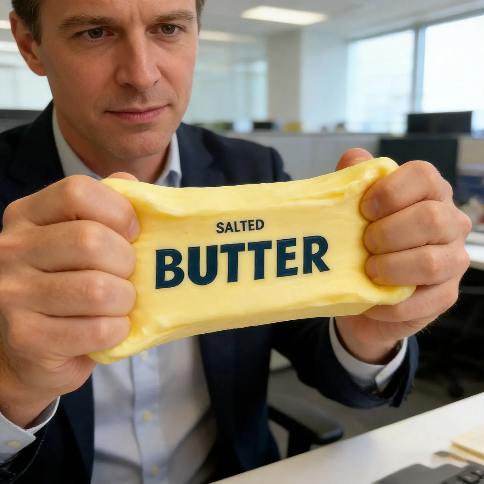 

Мягкая игрушка-антистресс «Пельмень» 2026: реалистичная, медленно восстанавливающая форму, в виде стика сливочного масла, для детей