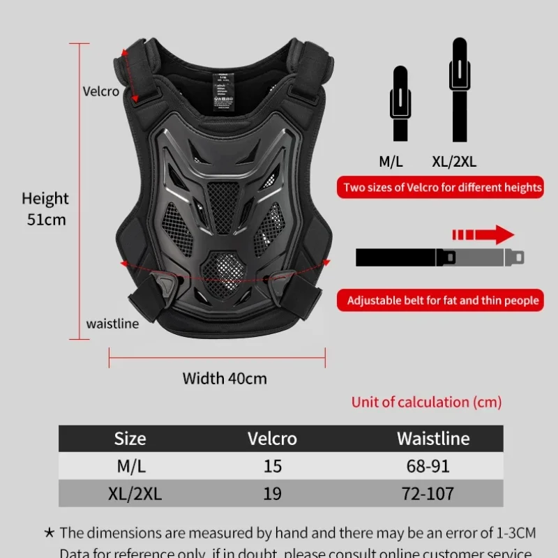 Professional Motorcycle Armor Men Safety Vest Jacket Motocross Off-Road Racing Vest Dirt Bike Protective Gear Chest Protector