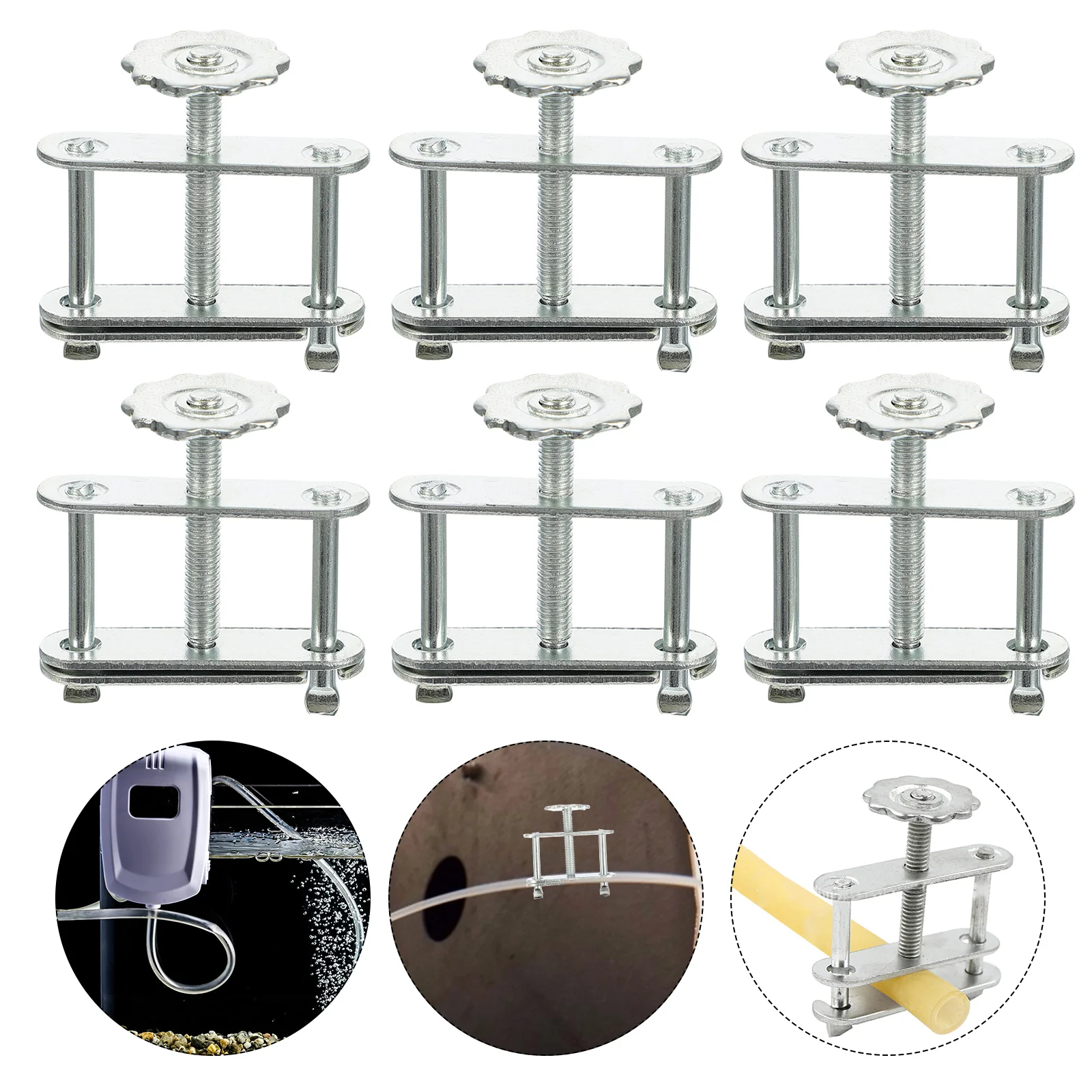 10 Pcs Hose Clamp Waterproof Clip Pipe Clamps Galvanized Iron Disconnect Screw Stopper