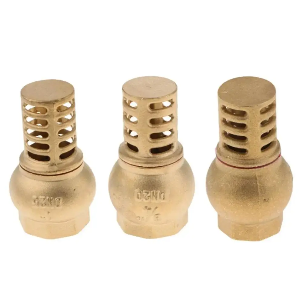 Brass Strong Metal Brass Foot Valve Female Thread One Way Check Valve Easy Installation Anti Backflow Bottom Valve Water Pump