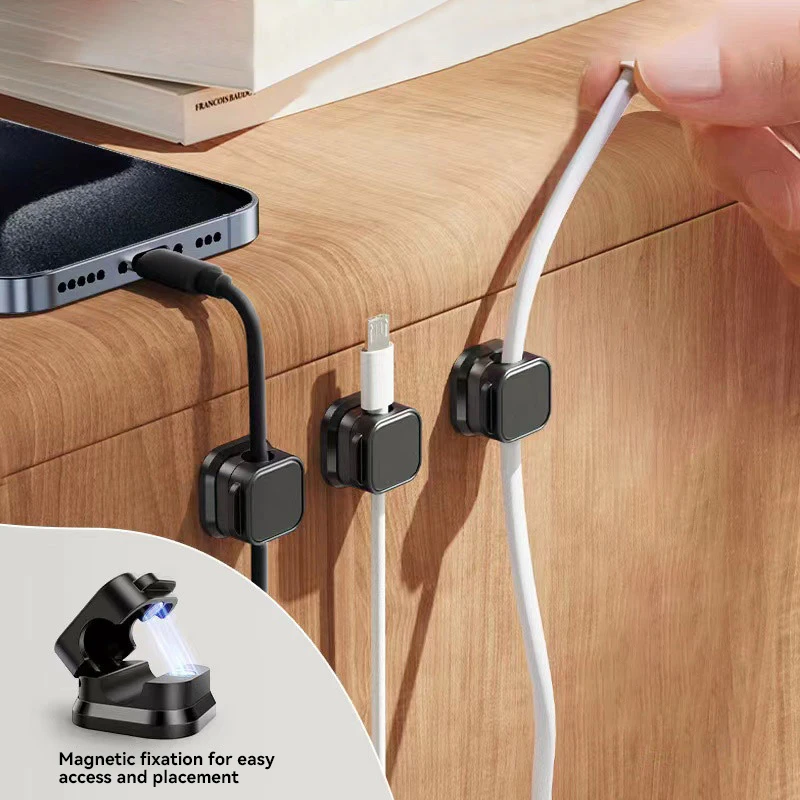 Magnetic Cable Clips 1PCS 6PCS Small Magnetic Cable Clips For Desk Space Saving Wire Holder For 7.5mm Cable Multipurpose Cable