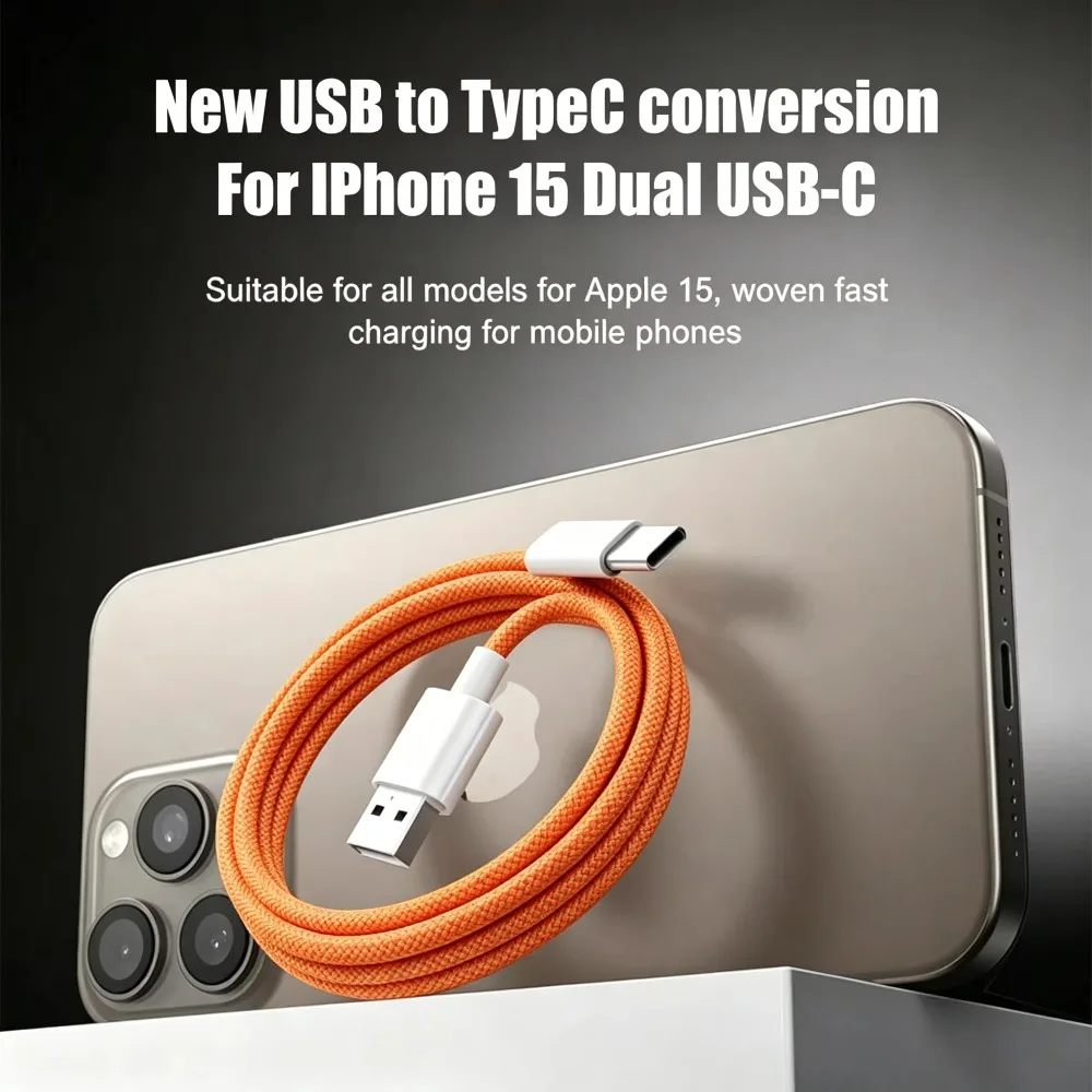 5 Stück USB-A-Kabel zu USB-C 240W Schnellladekabel unterstützt Schnellladung für iPhone 17 16 15 Samsung Huawei Xiaomi 2026 – Detail 6