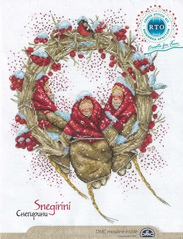 

Berry wreath 36-43 DIY needle work Cross Stitch Set Counted Cross Stitch Kit 28ct 14ct 32ct Metallic aida