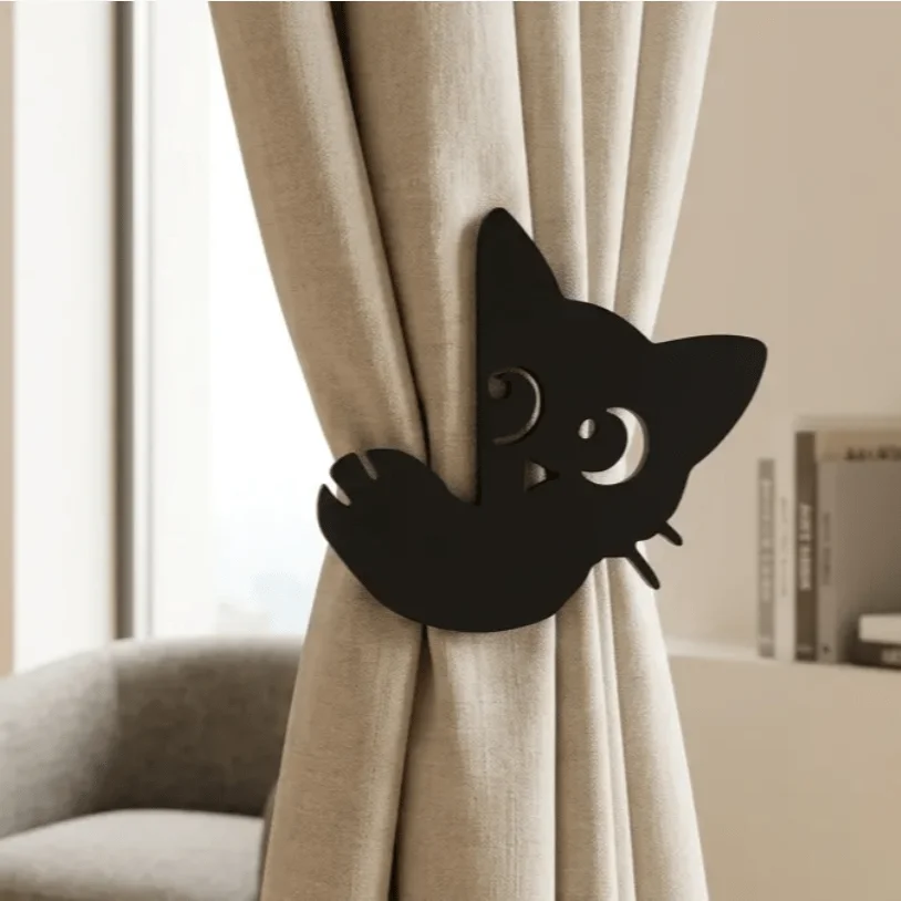 Cat Shape Curtain Tieback Elegant Minimalist Decor Accessory Cute Curtain Wrap Adds Modern Charm To Household