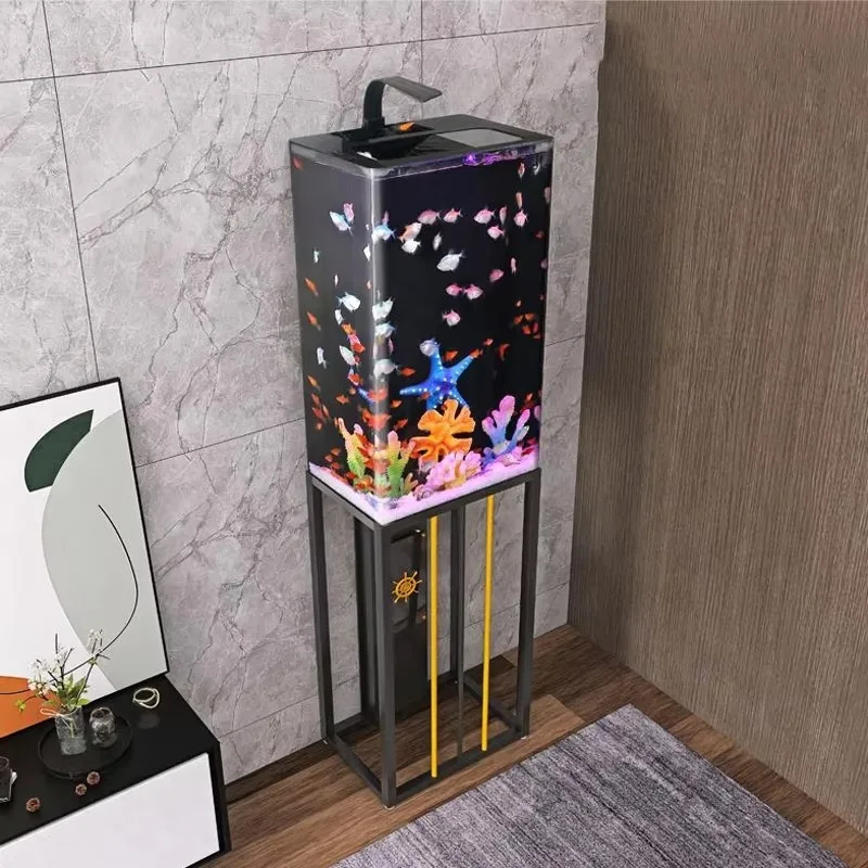 2026 Acrylic Aquarium Large and Medium-sized with Natural Stones for Beautiful Fish Tank Commercial Equipment