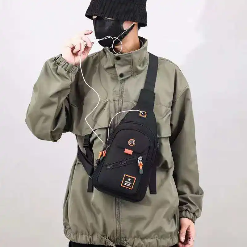 Men's casual and simple crossbody backpack with versatile functionality for carrying a phone and a wallet