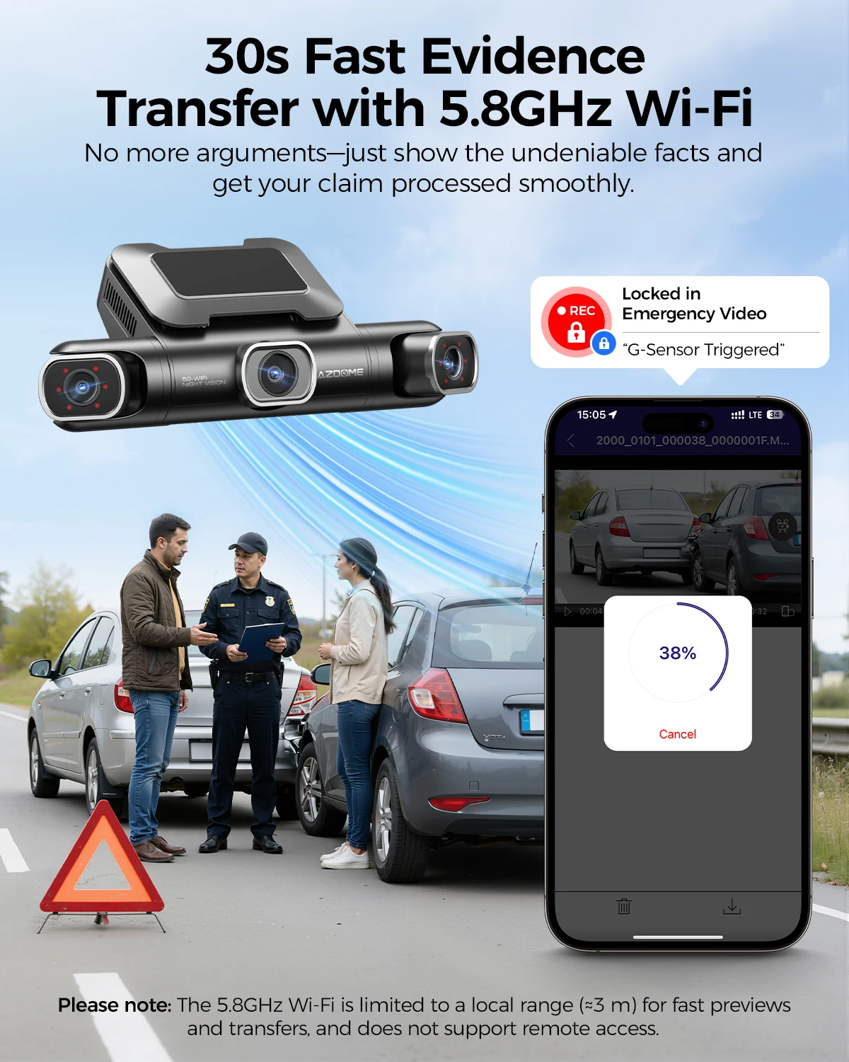 AZDOME M660 2.5K+3*1080P 4채널 차량용 블랙박스 GPS 5G 와이파이 ... - 3